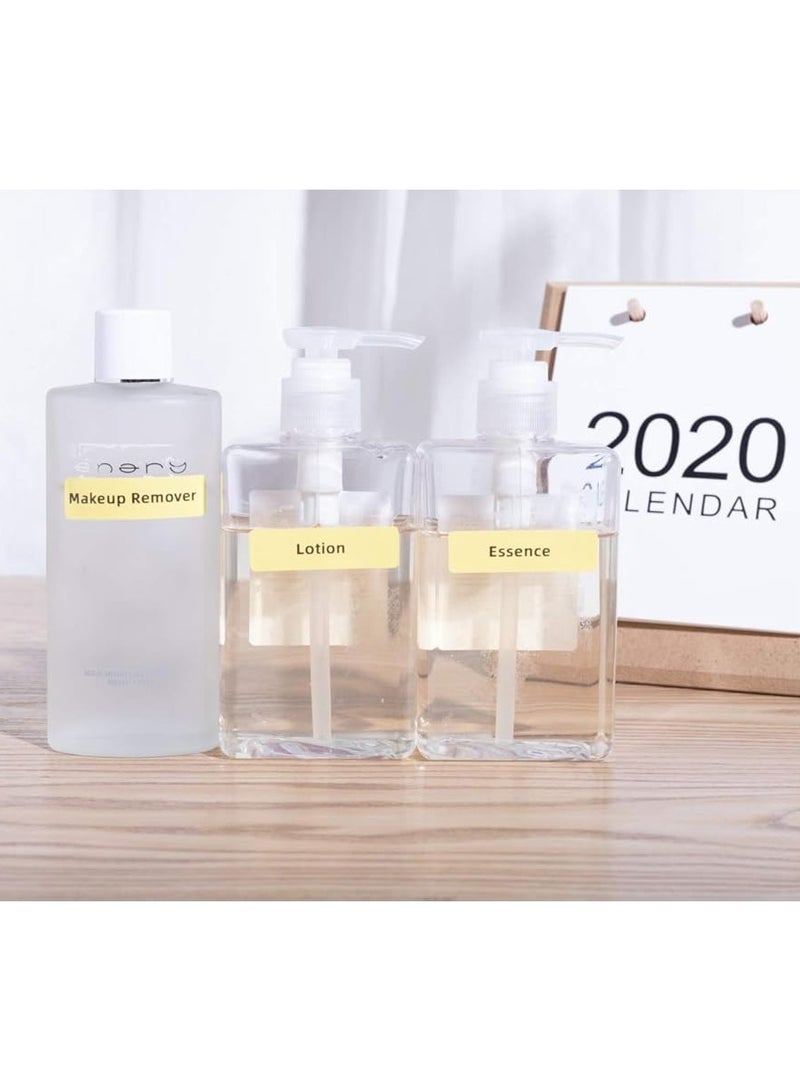 فوميمو ورق ملصقات لاصق ملون مقاس 14 مم × 50 مم (0.55 بوصة × 1.96 بوصة) - 130 ملصقاً لكل لفة، أسود على وردي، أزرق، أصفر، 3 لفات | متوافق مع طابعات D30/D35/Q30/Q30S - Image 5