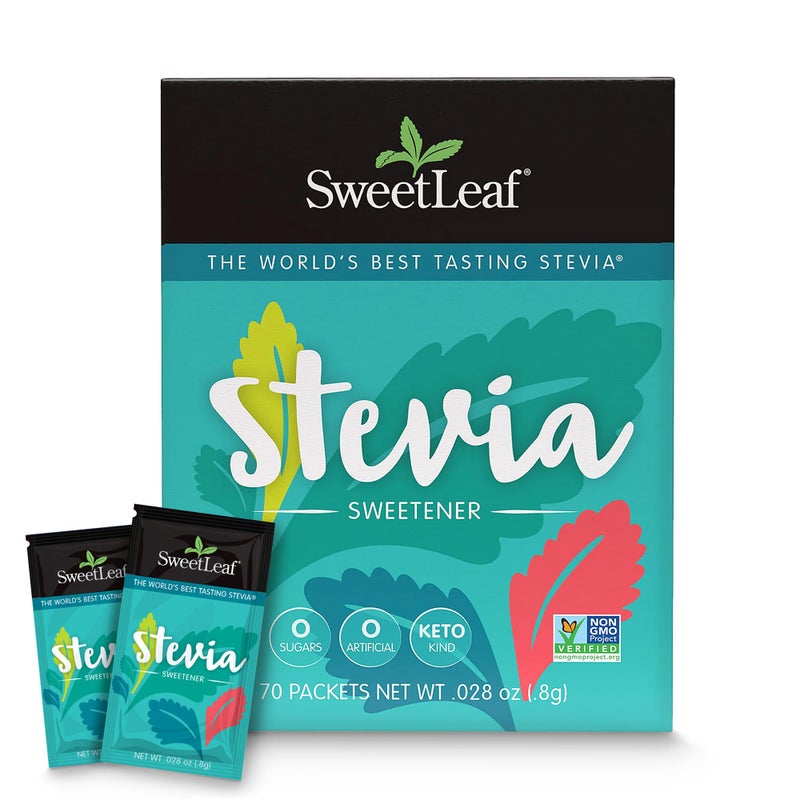 SweetLeaf Organic Stevia Powder Packets Zero Calorie Sweetener with Stevia Leaf Extract No Artificial Sweetener Additive Sugar Free Keto Friendly Non GMO Gluten Free 70 Packets Pack of 1