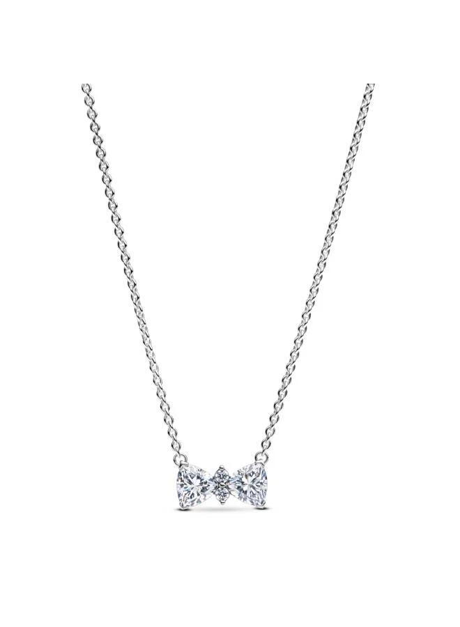 باندورا Bow sterling silver collier with clear cubic zirconia