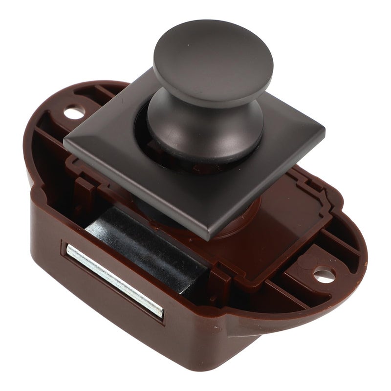 Push Button Cabinet Latch Lock Zinc Alloy Pearl Gray Keyless Drawer Lock for RV Boat Camper Yacht Furniture - Image 2