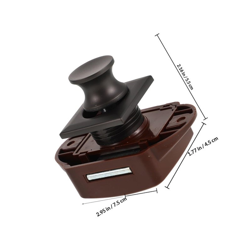 Push Button Cabinet Latch Lock Zinc Alloy Pearl Gray Keyless Drawer Lock for RV Boat Camper Yacht Furniture - Image 3
