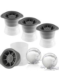 SANMUGEED SANMUGEED Round Large Ice Ball Mold, Set of 4 Ice Ball Makers, 6.5 cm/2.5 inch Ice Ball Mould  - Image 1