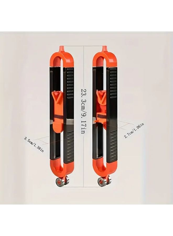 Orange Woodworking Tool Set Adjustable Curve Ruler Locking Mechanism Plastic Metal - Image 4