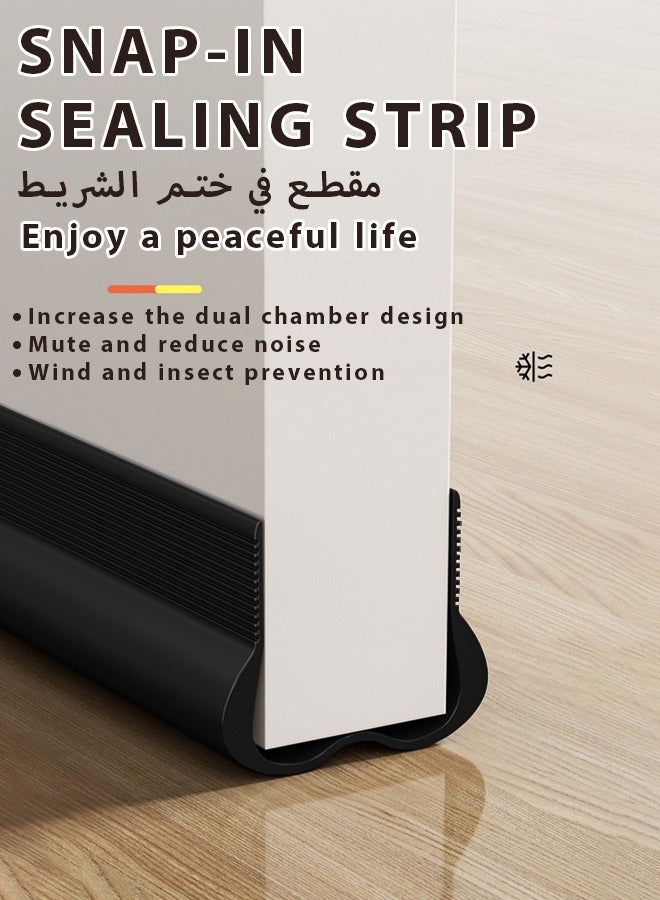 Draft Stoppers,Door Seal,Door Draft Stopper,Door Stopper,door gap windbreak strip, door bottom sealing strip, door frame, glass door, weatherproof door bottom gap strip,Door Sweep for Exterior & Interior Doors,Noise reduction sealing strip ,Bedroom door silent, foot gap barrier strip self-adhesive,93CM  ﻿Length Under Door Rubber  - Image 1