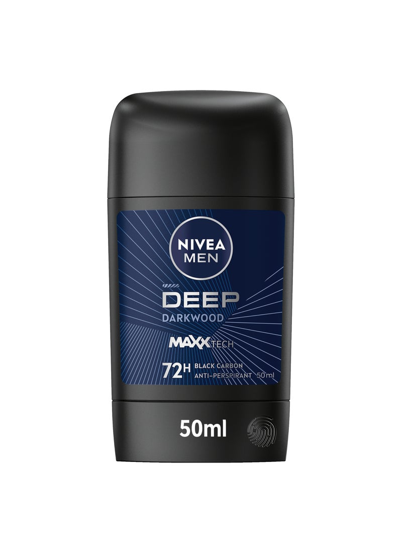 Nivea Men Deep Extreme Maxxtech 72H Black Carbon Antiperspirant Stick 50ml - Image 1