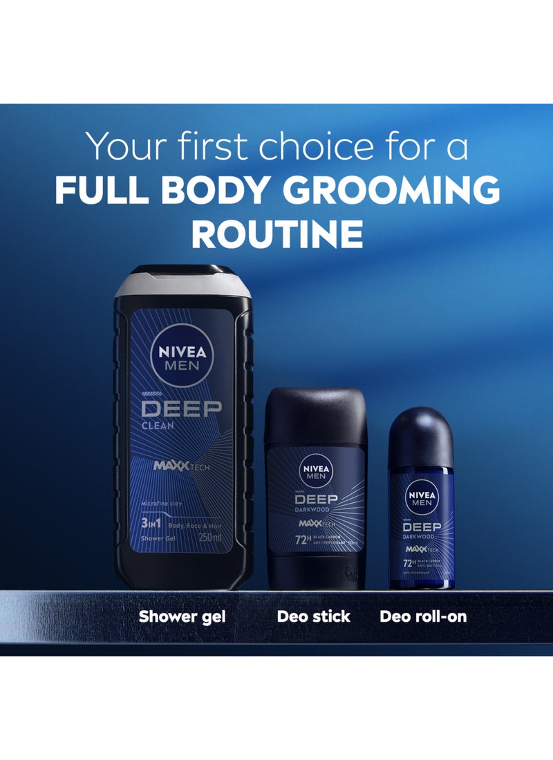 Nivea Men Deep Extreme Maxxtech 72H Black Carbon Antiperspirant Stick 50ml - Image 5