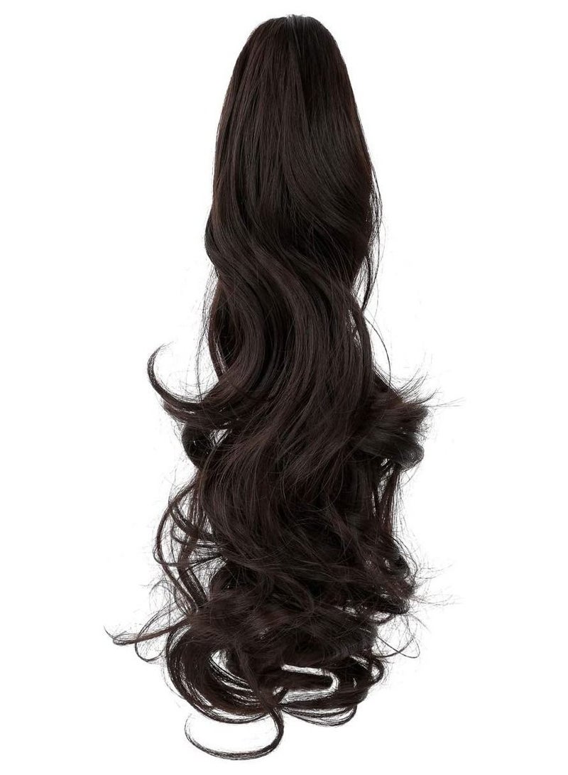 Estelle Clip in Ponytail Extension Claw Curly Wavy Clip in Hair Extensions Long Synthetic Clip in Ponytail for Women (Dark Brown-Curly) - Image 2