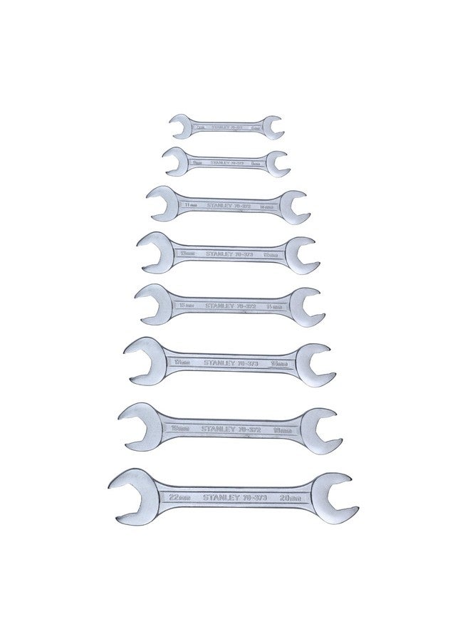 Stanley STANLEY 70-379E 8-piece Matte Finish Chrome Vanadium Steel Double Open-End Spanner Set with Maxi-Drive System, Anti-Slip & Anti-Corrosion properties, GREY  - Image 2