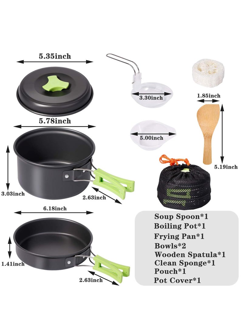 REHTRAD - REHTRAD 8 Pcs Camping Cooking Set，Camping Accessories for Outdoor，Camping Utensils with Carry Bag，Camping Bowl Pot Pan Set - Image 1