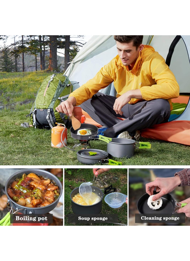 REHTRAD - REHTRAD 8 Pcs Camping Cooking Set，Camping Accessories for Outdoor，Camping Utensils with Carry Bag，Camping Bowl Pot Pan Set - Image 1