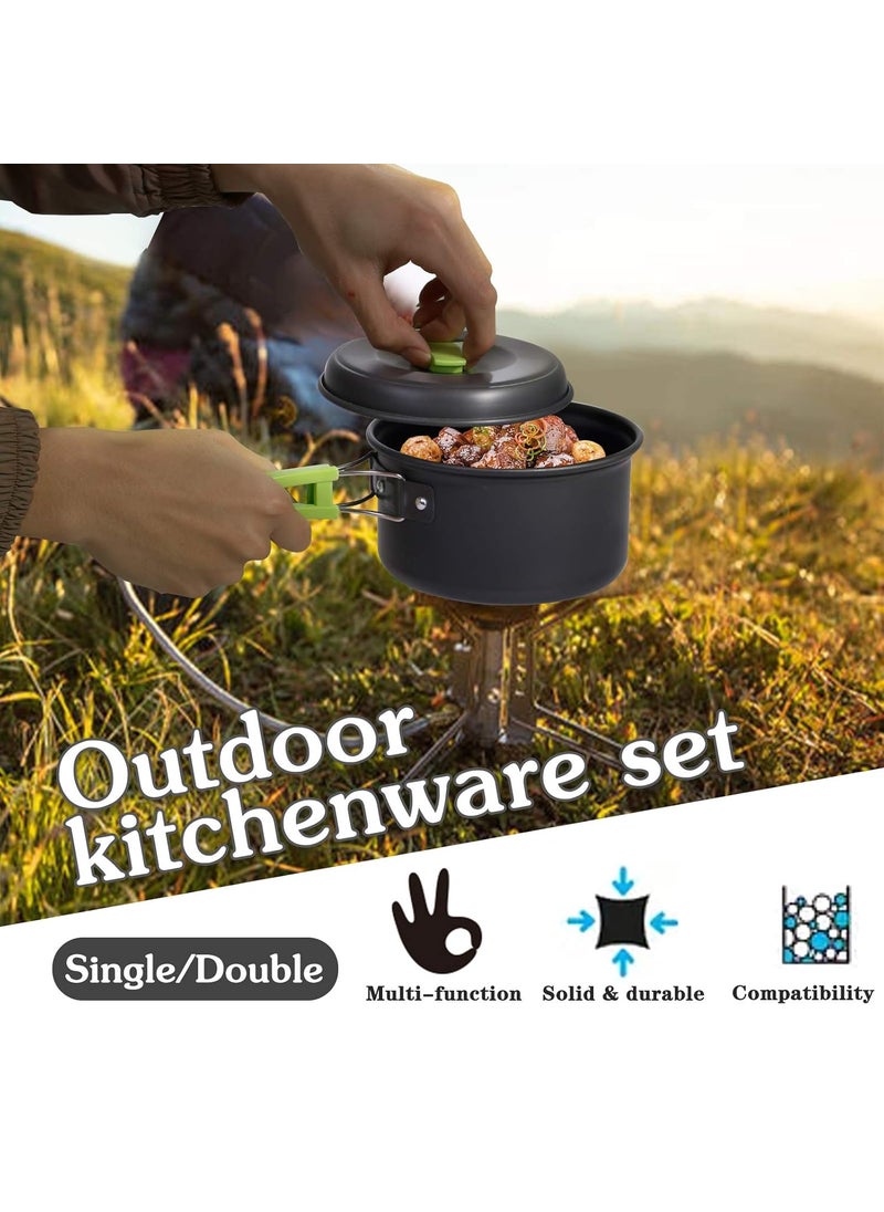 REHTRAD - REHTRAD 8 Pcs Camping Cooking Set，Camping Accessories for Outdoor，Camping Utensils with Carry Bag，Camping Bowl Pot Pan Set - Image 1