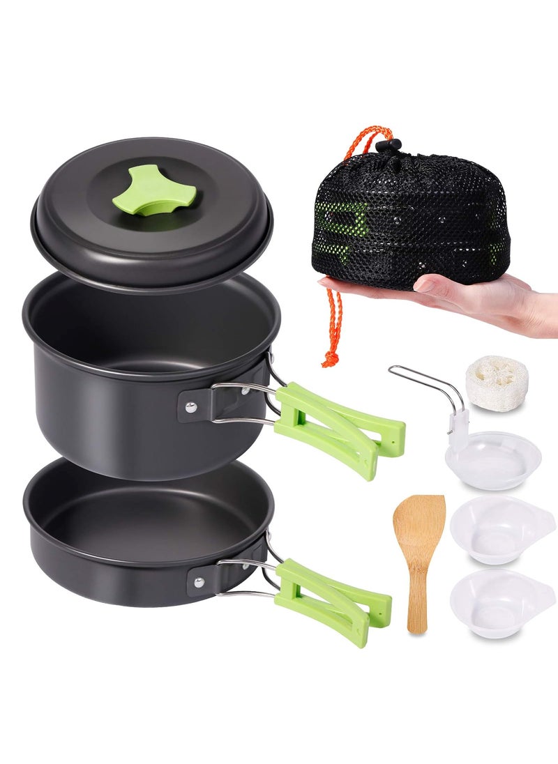 REHTRAD - REHTRAD 8 Pcs Camping Cooking Set，Camping Accessories for Outdoor，Camping Utensils with Carry Bag，Camping Bowl Pot Pan Set - Image 1