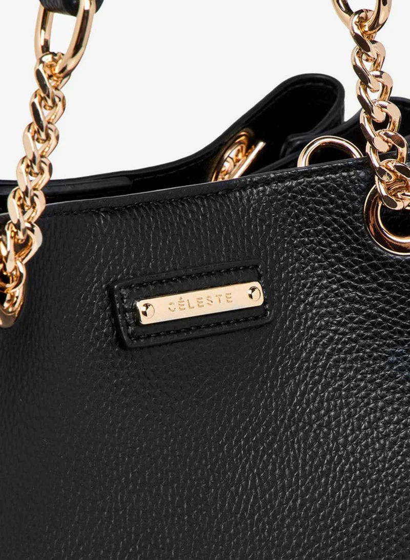 Celeste Solid Tote Bag with Double Handle and Detachable Strap