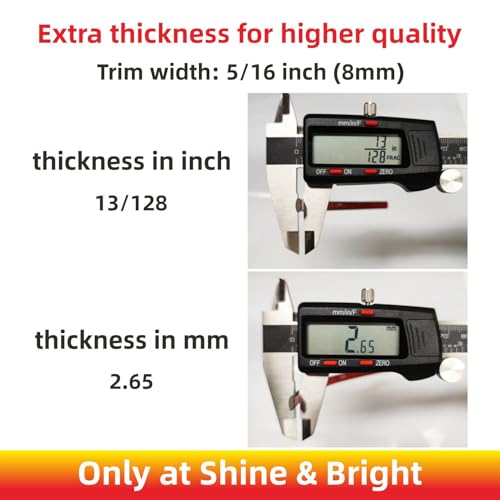 NANSH 16Ft Glossy Black Extra Thick Auto Molding Trim Universal Bumper Window Door Body Side Decorative Strip Scratch-Proof (Width: 5/16inch [8mm]) - Image 4