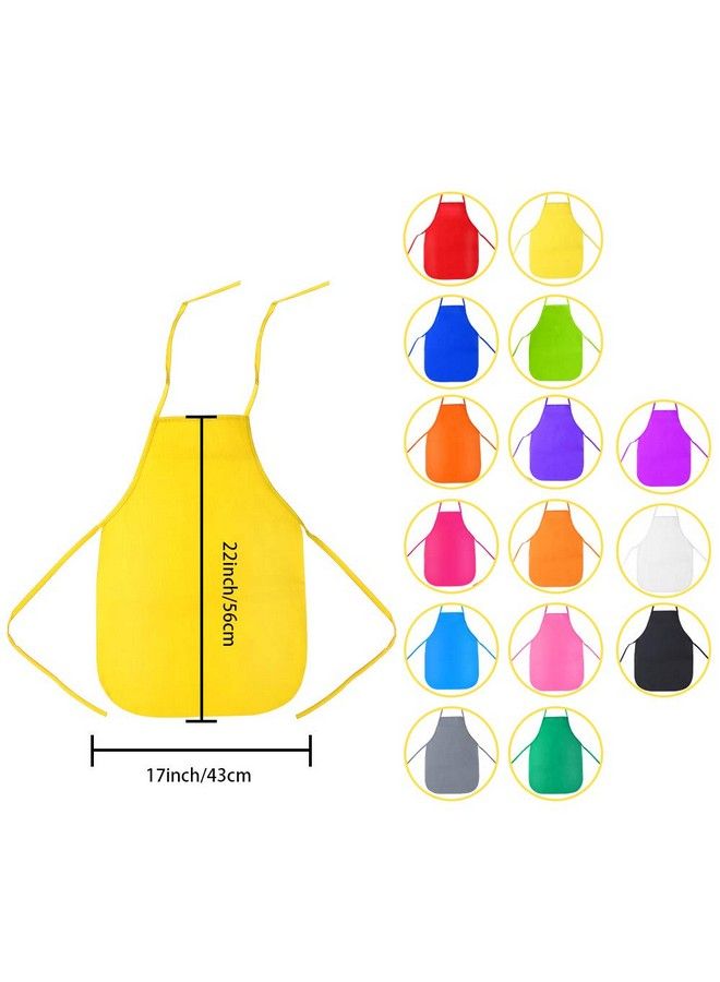 Caydo 15 Pieces Middle Size Kids Painting Apron For Ages 5 To 10 In Kitchen Classroom Community Event Crafts And Art Painting Activity 15 Colors - Image 5