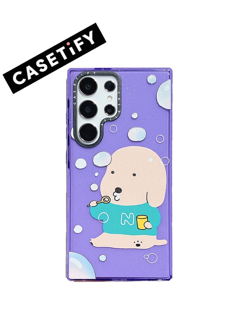 Casetify Samsung Galaxy S23 Ultra 'Bubble Milk Dog' Whimsical Night Case - Image 1