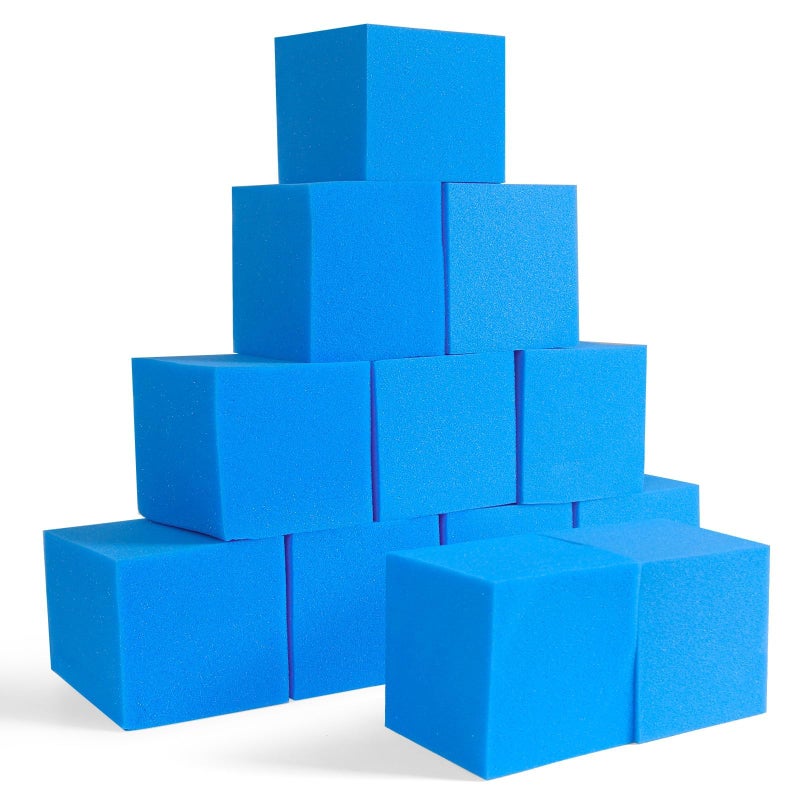 TAYUQEE Foam Pit Blocks 12 PCS 5 Foam Gym Cubes Versatile Protective Padding for Trampolines Gymnastics Parkour Action Sports Dark Blue - Image 2