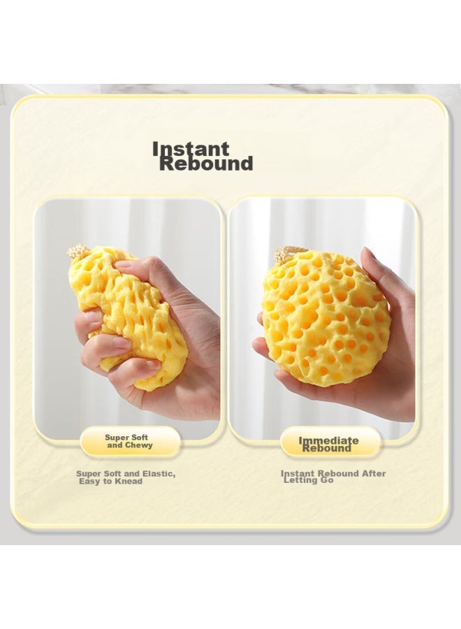 Bao Shi Baoshi Honeycomb Bath Sponge, 2-pack, Children's Exfoliating Washcloth, Bathing Tool, Back Scrubber For Men And Women - Image 2