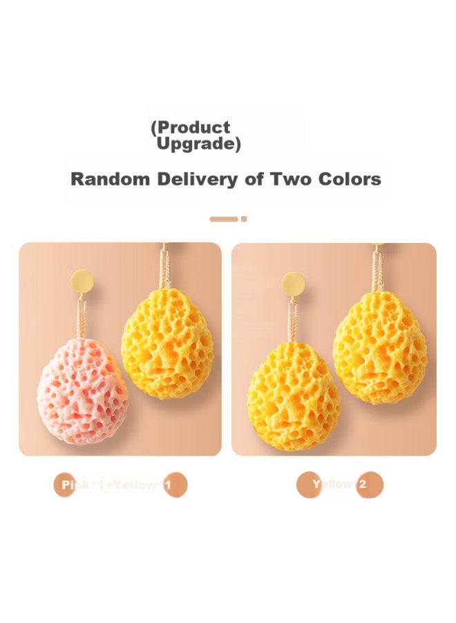 Bao Shi Baoshi Honeycomb Bath Sponge, 2-pack, Children's Exfoliating Washcloth, Bathing Tool, Back Scrubber For Men And Women - Image 3