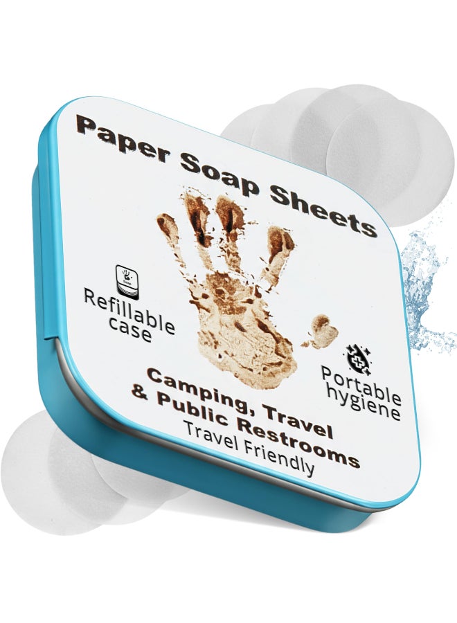 BORSALI Paper Soap Sheets for Traveling Portable Paper Hand Soap for Hiking Camping Public Restrooms Dissolvable Travel Backpacking Gear 50 sheets Case - Image 3