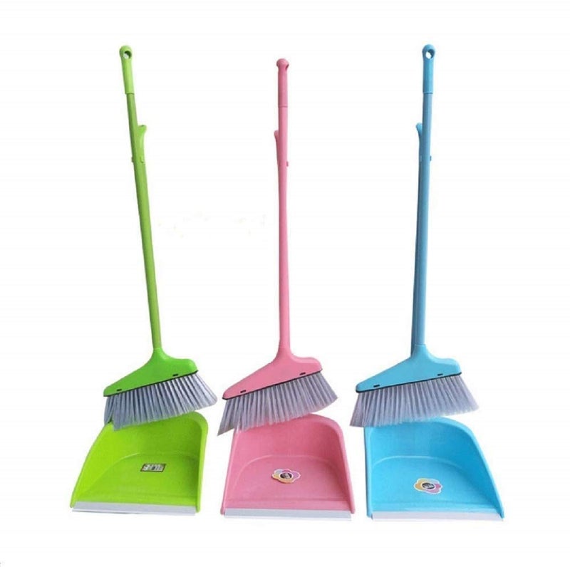 GNEY Broom and Dustpan Set - Self-Cleaning Broom Bristles - Ideal Kitchen, Home and Lobby Broom and Dustpan Combo - Premium Brush, Wisp and Dust Cleaner (Design 5) - Image 2