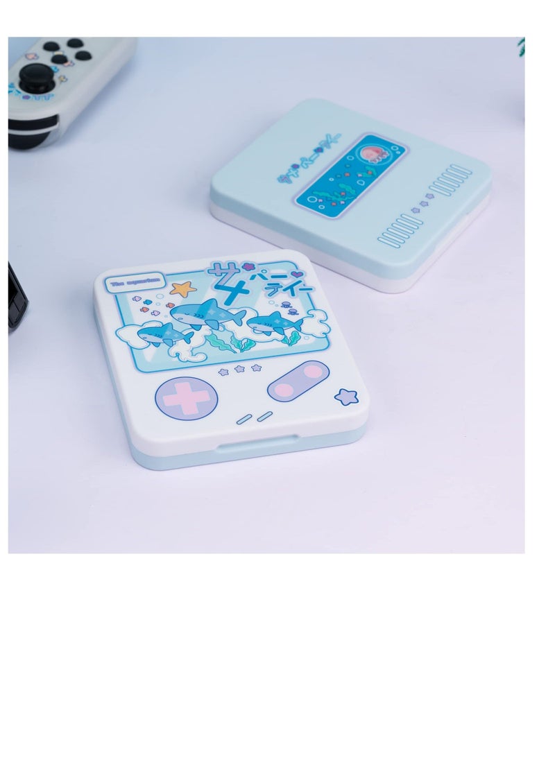 Excefore - Switch Game Card Storage Box, Portable Carrying Storage Travel Box with 12 Game Card Slots, Suitable for Nintendo Switch Game Card (Shark Party) - Image 1