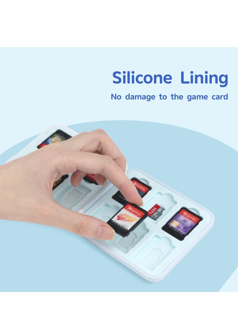 Excefore - Switch Game Card Storage Box, Portable Carrying Storage Travel Box with 12 Game Card Slots, Suitable for Nintendo Switch Game Card (Shark Party) - Image 1