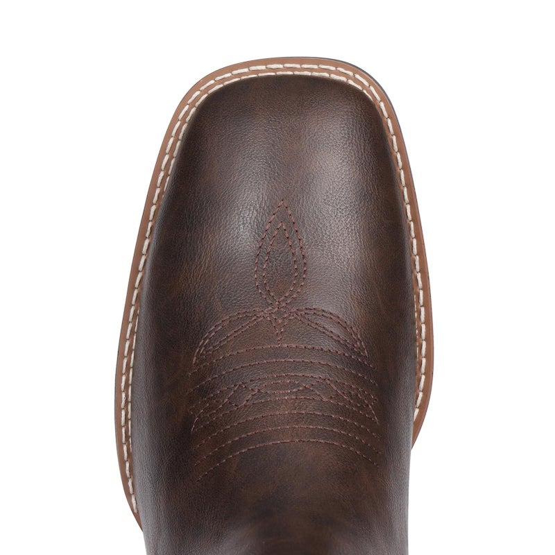Choiran Western Ankle Cowboy Boots for Men - Mens Square Toe Chelsea Boots for Men Casual Retro Stylish Dark Brown - Image 4