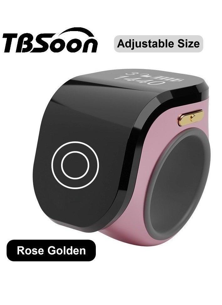 Large Screen Prayer Smart Ring, Lucky Ring, Smart Tasbih Beads Ring, Large Battery, Large OLED Display, with Prayer Counters, Fashionable, Cool, Perfect for Daily Wear and Gift Giving, Man and Women Samrt Ring, TBSoon iQIBLA Zikr Ring