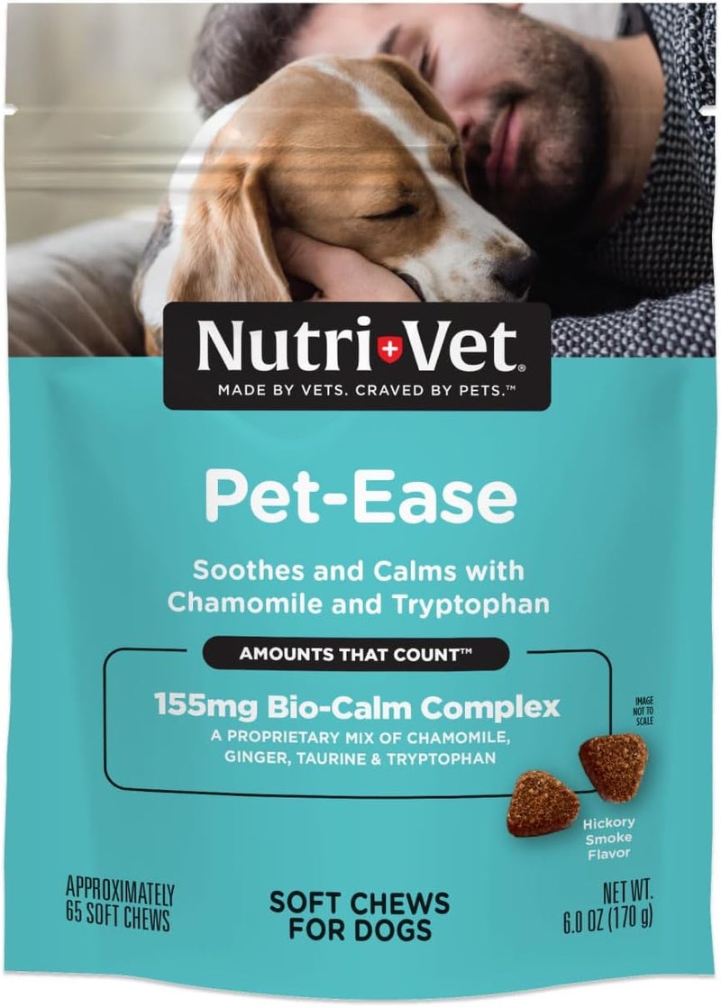 nutri vet Nutri-Vet Pet-Ease Soft Chews for Dogs with Chamomile and Tryptophan - 6 Ounces - Image 1