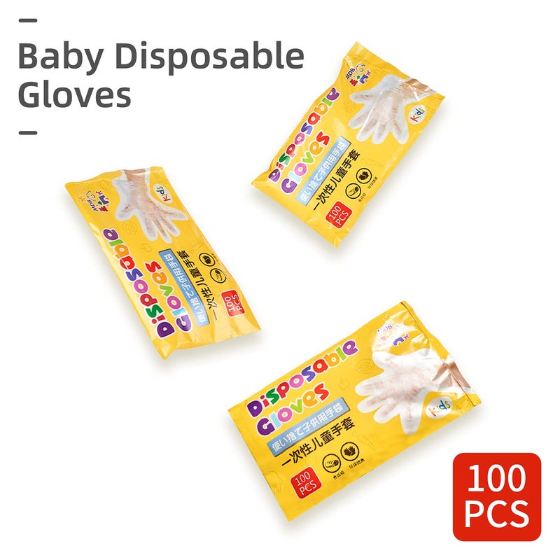 babyease قفازات بابييز القابلة للاستخدام لمرة واحدة للأطفال - عبوة 100 قفاز متعددة الاستخدامات خالية من البودرة، خالية من اللاتكس لتحضير الطعام، الحرف، الرسم واللعب - Image 4