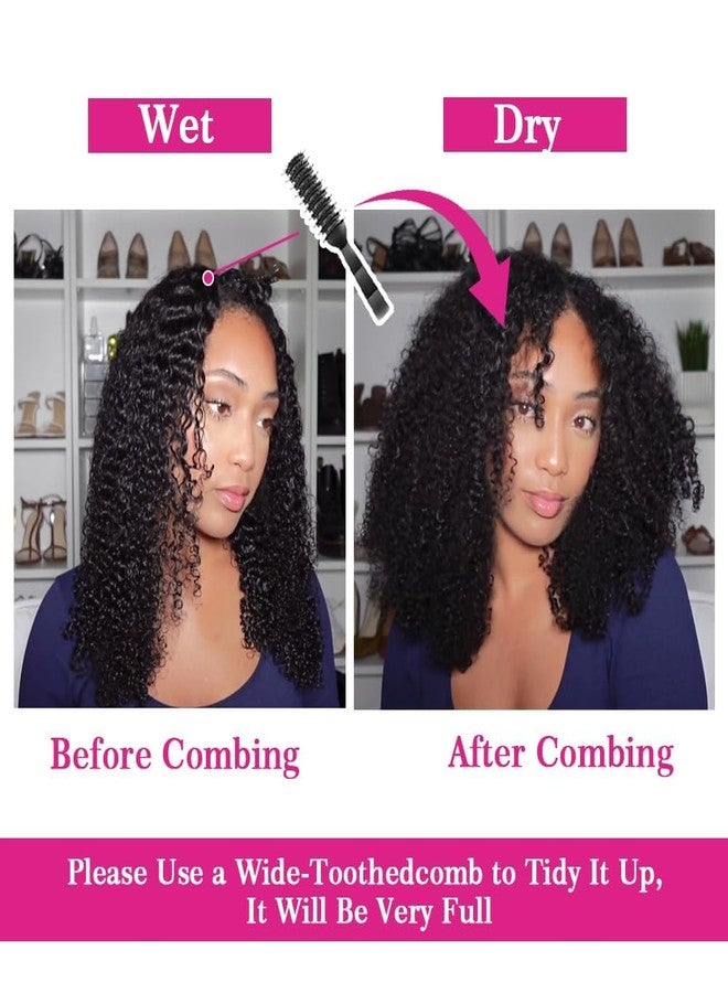 Legendhair Afro Kinky Curly Human Hair Half Wigs for Black Women Wear & Go Glueless Wigs Human Hair Seamless Kinky Curly Flip Over Drawstring Clip in Half Wig No Sew In 200% Density Natural Color 16 Inch - Image 5