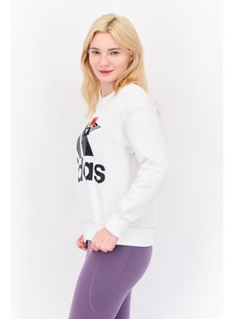 Adidas Women Sportswear Fit Long Sleeve Outdoor Sweatshirt, White  - Image 2