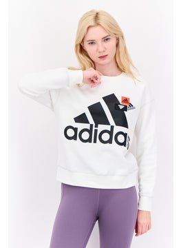 Adidas Women Sportswear Fit Long Sleeve Outdoor Sweatshirt, White  - Image 1