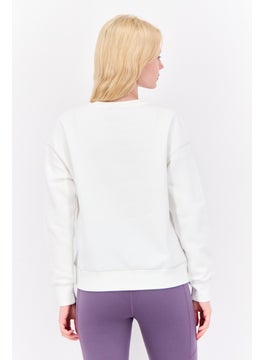 Adidas Women Sportswear Fit Long Sleeve Outdoor Sweatshirt, White  - Image 3