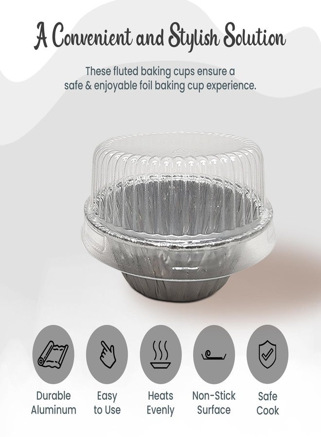 KitchenDance.com KitchenDance Disposable Aluminum Mini Tart Pans with Lid - 3 Inches Round Aluminum Foil Mini Pie Pan, Non-Stick Baking Pan Perfect for Baking, Storing, Preparing Food, #301P, Pack of 100 - Image 3