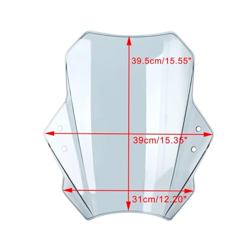 Areyourshop Universal Motorcycle Adjustable Windshield Wind Screen for Motorcycle with 22MM 25MM 28MM Handlebars for Yamaha for Kawasaki for Suzuki, for Honda CBR600RR CB1000R - Image 2