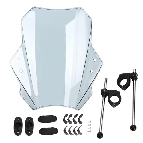 Areyourshop Universal Motorcycle Adjustable Windshield Wind Screen for Motorcycle with 22MM 25MM 28MM Handlebars for Yamaha for Kawasaki for Suzuki, for Honda CBR600RR CB1000R - Image 1
