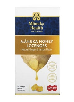 Manuka health Manuka Honey Lozenges Natural Ginger and Lemon MGO 400 15 Lozenges  - Image 1