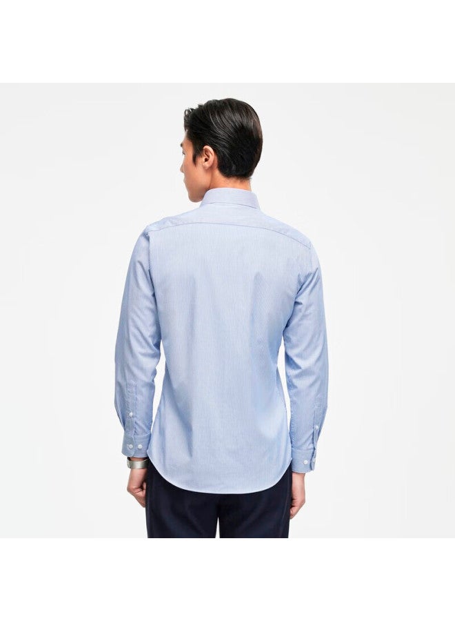 Youngor Men's Shirt Autumn And Winter Youth Men's Casual Formal Warm Long Sleeve Shirt Vlbn129830ffa Dark Blue 42 - Image 4