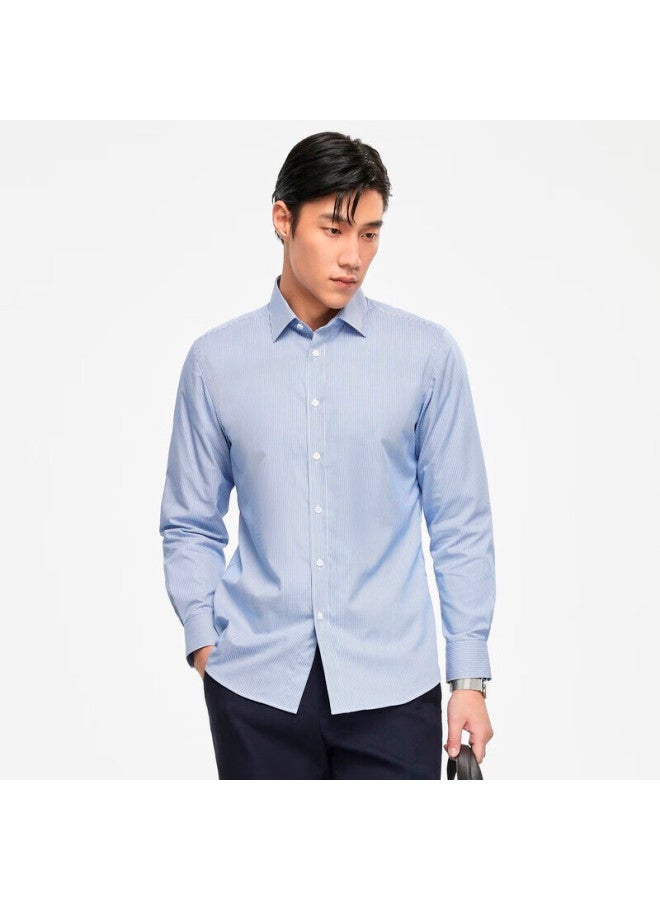 Youngor Men's Shirt Autumn And Winter Youth Men's Casual Formal Warm Long Sleeve Shirt Vlbn129830ffa Dark Blue 42 - Image 2