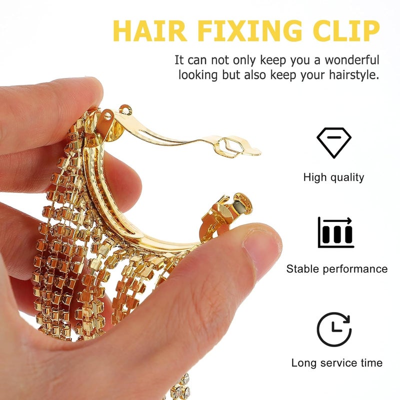 Bug proof seal Ipetboom Rhinestone Tassel Hair Clip for Women, Gold Long Ponytail Barrette, All-match Hair Styling Clamp Suitable for Daily and Party Use New residential zone delivery Simple practical structure Minimal design Multi-use upgraded craftsmanship Lightweight Easy transit optimized build Tiered cost purchase alternatives Consistent steady quality All temp range compatible build Year round in stock Comfort grip Multi warehouse process All territory compatible build Modern color selections Daily universal pick KSA stocked goods Adjustable build Intra-city fast distribution Backup reserve local stock Multi usage Modern look Certified stocked merchandise Multiple options Trendy economical quality - Image 3