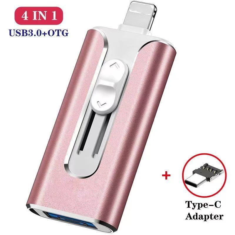 هاتف محمول بواجهة Type-C من أبل وأندرويد، قرص U بسعة 32G-64G-128G، قرص U بسحب ودفع بسعة 1Tb-2Tb - Image 1