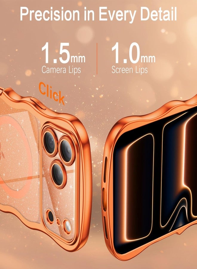 بنتوبين جراب BENTOBEN شفاف لامع لهاتف iPhone 17 Pro Max 2025 [متوافق مع MagSafe] جراب هاتف أنيق بتصميم مجعد ومموج، مطلي، مانع للانزلاق، بظهر مغناطيسي صلب، مناسب للرجال والنساء، لهاتف iPhone 17 Pro Max مقاس 6.9 بوصة، لون برتقالي كوني - Image 5