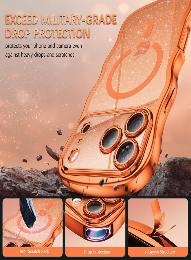 بنتوبين جراب BENTOBEN شفاف لامع لهاتف iPhone 17 Pro Max 2025 [متوافق مع MagSafe] جراب هاتف أنيق بتصميم مجعد ومموج، مطلي، مانع للانزلاق، بظهر مغناطيسي صلب، مناسب للرجال والنساء، لهاتف iPhone 17 Pro Max مقاس 6.9 بوصة، لون برتقالي كوني - Image 4