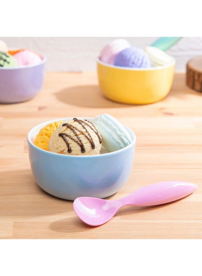 Bzyoo Set of 6 Small ColorPop Melamine Bowls - 4.5" 14.3 OZ Dipping, Dessert, Snack, Serving for Side Dishes, Soups, Salads, Ice Cream, and Parties - Pastel - Image 5