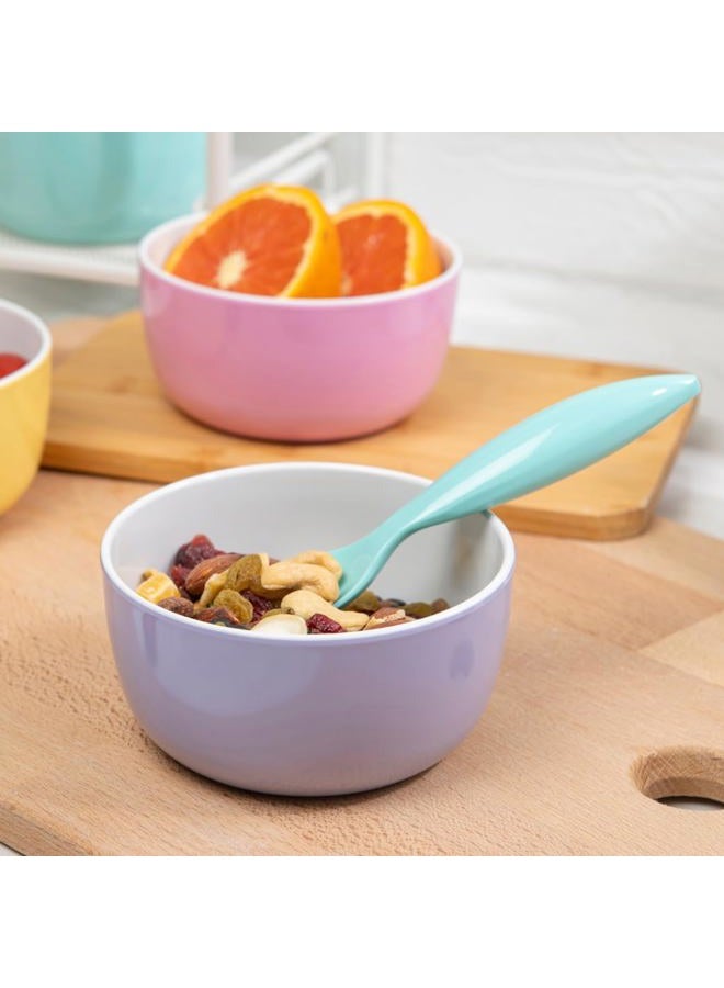 Bzyoo Set of 6 Small ColorPop Melamine Bowls - 4.5" 14.3 OZ Dipping, Dessert, Snack, Serving for Side Dishes, Soups, Salads, Ice Cream, and Parties - Pastel - Image 2