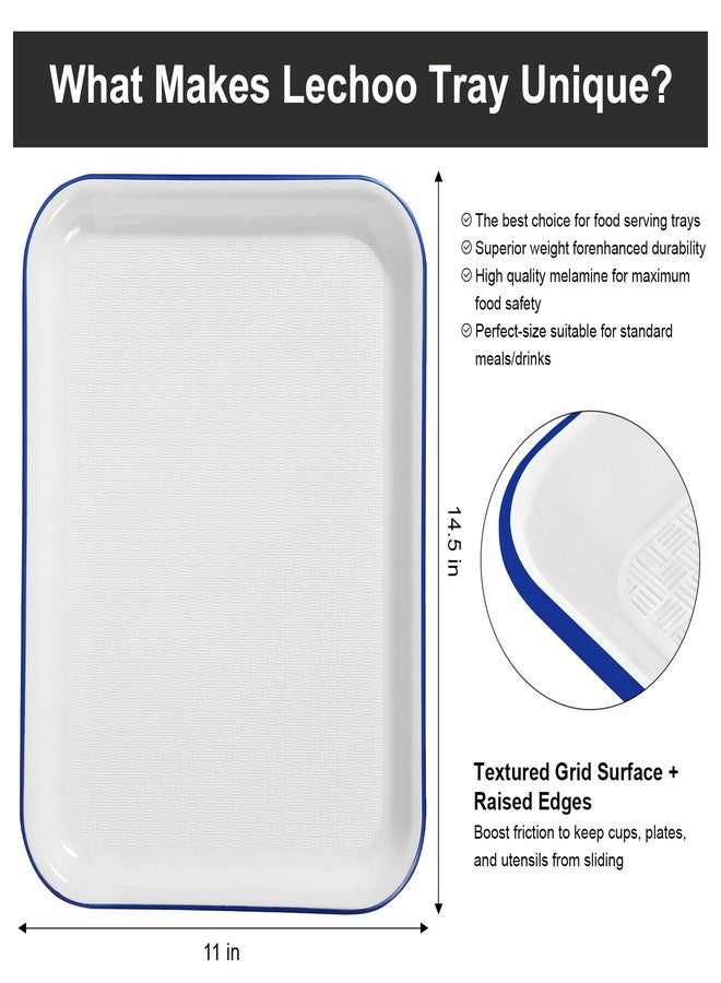 Lechoo Two Tone Grilling Prep and Serve Trays, 14.5” x 11” Plastic Serving Trays for Party, 2pcs White Blue Unbreakable BBQ Platter for Raw and Cooked Food, Serve Appetizers, Fruit, Veggies & Desserts - Image 3