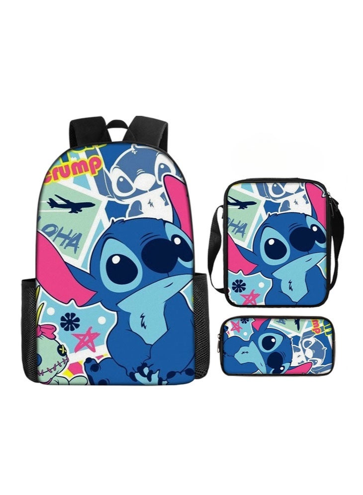 STITCH The new Stitch backpack, pencil case, shoulder bag, three-piece suit, men's and women's leisure sports travel backpack, student school backpack - Image 1