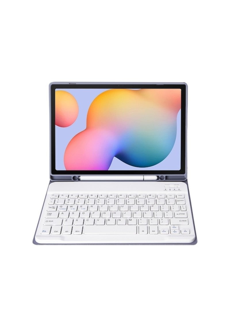 Purple Tablet Case: Premium Leather Material, Built-in Bluetooth Keyboard - Precise Cutouts, Magnetic Closure for Samsung Tab S6 Lite for On-the-go Productivity & Tablet Protection - Image 3